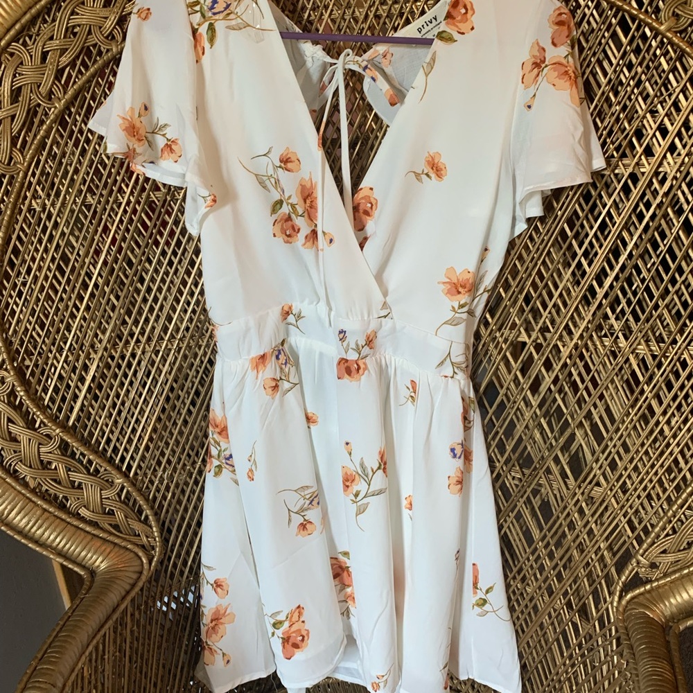 Floral open back dress